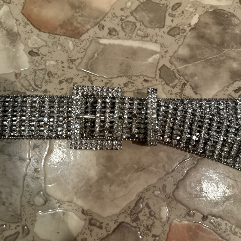 Silver Crystal Rhinestone Belt - Picture 3 of 3